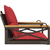  Klupa za ljuljanje s jastucima smeđa 63x62x40 cm od poliratana | shoptok.hr