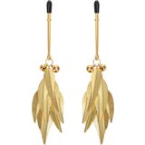 Rimba Bondage Play Nipple Clamps with Feathers Gold u
