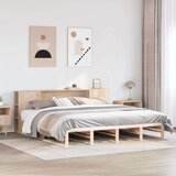  Krevet s regalom za knjige bez madraca 200x200 cm masivno drvo Cijene