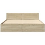  Okvir za krevet s uzglavljem boja hrasta 200x200 cm drveni | shoptok.hr