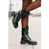 Boto PS1 Lacquered Insulated Work Boots With Decoration Black Kelilea | Eponuda.ba