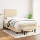 The Living Store Box spring postelja z vzmetnico krem 120x200 cm blago - Box Spring Postelja, (21512312) Cene