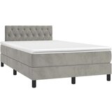  Box spring postelja z vzmetnico LED svetlo siva 120x200cm žamet, (20901611) | Shoptok.si