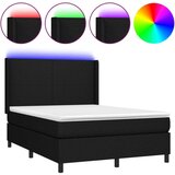  Box spring s madracem LED crni 140x190 cm od tkanine | shoptok.hr