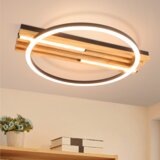 Nettlife 38cm 24W moderna lesena LED stropna svetilka, pravokotna črna stropna svetilka, 3000K toplo bela za dnevno sobo, spalnico, kuhinjo, hodnik, (5000491337) Cene