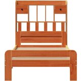  Knjižna postelja brez vzmetnice vošč. rjava 75x190 cm borovina, (21653652) | Shoptok.si