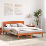  Krevetna konstrukcija s uzglavljem Vosak smeđa 200 x 200 cm | shoptok.hr