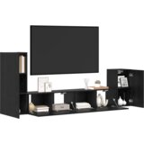vidaXL TV Kabinet za Zid s policom s pohranom s vratima 4 pcs Crni hrast Konstruirano drvo | shoptok.hr