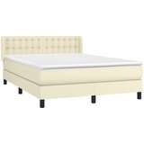  s oprugama i madracem krem 140 x 190 cm od umjetne kože | shoptok.hr