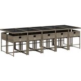  11-dijelni vrtni blagovaonski set s jastucima poliratan sivi | shoptok.hr