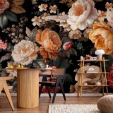  Foto tapeta - Colourful flowers on a black background 98x70 | shoptok.hr