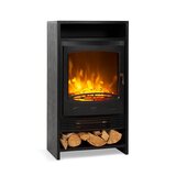 Klarstein bergamo, električni kamin, 900/1800 w, termostat, videz lesa, črn Cene