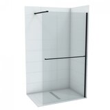 Copen Walk-in CONCEPT MONTE PLUS 120x200cm crni mat ram 8mm staklo i držač peškira (C-02-WIB120) | ePonuda.com