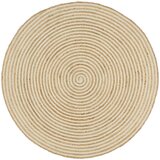 vidaXL Preproga iz jute bel spiralni dizajn ročno izdelana 120 cm, (20668753) | Shoptok.si