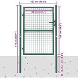  Vrata za ogradu Čelik 100x125 cm Zelena | shoptok.hr
