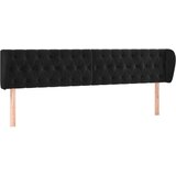  Uzglavlje s ušima crno 183x23x78/88 cm baršunasto | shoptok.hr