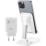 Cellular Line Hitri polnilec 20 W + namizno stojalo 2v1, (5000229071) Cene