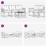  Set vanjskih sofa 6 kom. Prirodna i crna | shoptok.hr