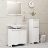 The Living Store Kopalniško pohištvo 3 kosi bele barve iverna plošča - Komplet Kopalniškega Pohištva, (21662182) | Shoptok.si