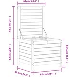  Vrtni tabure voštano smeđi 62x63,5x53,5 cm od masivne borovine | shoptok.hr