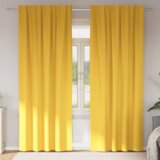 vidaXL Zavese z zavesami 2 pcs gorčično rumena 260 x 140 cm Poliester | Shoptok.si