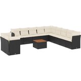  12-dijelni set vrtnih sofa od poliratana s jastucima crni | shoptok.hr