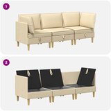  Modularni set sofe sa skladištem 3 pcs Krem Tkanina | Eponuda.ba