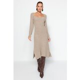 Trendyol Mink Midi Knitwear Sweetheart Neck Dress | shoptok.hr