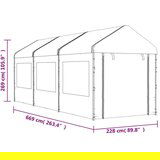 vidaXL Paviljon s streho bel 6,69x2,28x2,69 m polietilen | Shoptok.si