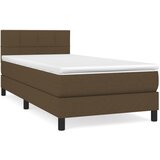 Maison Chic Box spring postelja - Vzmetna postelja z vzmetnico temno rjava 90x200 cm blago SL6623, (21902361) Cene