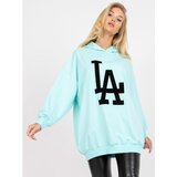 Fashion Hunters Light blue sweatshirt with a hood and long sleeves | shoptok.hr