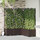 vidaXL Vrtne saksije Smeđa Plastika s učinkom ratana 120 x 120 x 143 cm | shoptok.hr