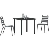 vidaXL Vrtni set za objed 3 pcs Tamno siva Čelik | shoptok.hr