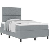 vidaXL Box Spring postelja z blazino svetlo siva mala dvojna tkanina | Shoptok.si