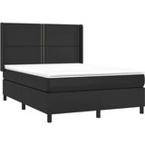  Box spring s madracem LED crni 140 x 190 cm umjetna koža | shoptok.hr