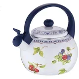 čajnik s piščalko, emajl, temno modra, 2,2 l