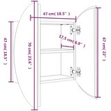  Kupaonski ormarić s okruglim ogledalom LED crni 47x47x17,5 cm | shoptok.hr