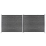 vidaXL Komplet ograjnih panelov WPC 353x146 cm črn Cene