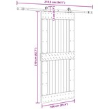  Klizna vrata NARVIK Prirodna i crna 100 x 210 cm (213,5 cm) | shoptok.hr