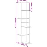  Kutna zidna polica boja hrasta 36,5x36,5x140 cm drvena | shoptok.hr