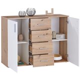 Mömax komoda ina 03, barva hrasta, bela | Shoptok.si