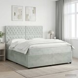  Boxspring krevet s madracem Svjetlosiva 160 x 200 cm Baršun | shoptok.hr