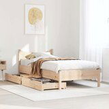 vidaXL Posteljni okvir s predali 90x200 cm trdna borovina | Shoptok.si