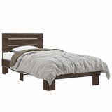 Furnova Posteljni okvir rjav hrast 75x190 cm inženirski les in kovina, (21939208) | Shoptok.si