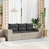 Maison Chic Seti vrtnega pohištva - Vrtna garnitura - Vrtni pohištvo set 3-delna z blazinami siv poli ratan, (21809113) | Shoptok.si