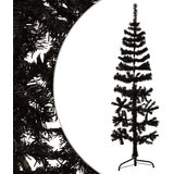  Ozka umetna polovična novoletna jelka s stojalom črna 120 cm | Shoptok.si
