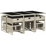  11-dijelni vrtni blagovaonski set s jastucima svijetlosivi | Eponuda.com