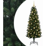  Umjetno božićno drvce s kuglicama 150 cm 150 LED lampica - 150 cm s LED-ima i zlatnim/bronzanim kuglicama Zelena | shoptok.hr
