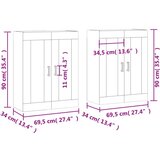  Zidni ormarići 2 kom siva boja betona od konstruiranog drva | shoptok.hr