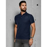 DStreet Koszulka męska polo z naszywką niebieska | Shoptok.si